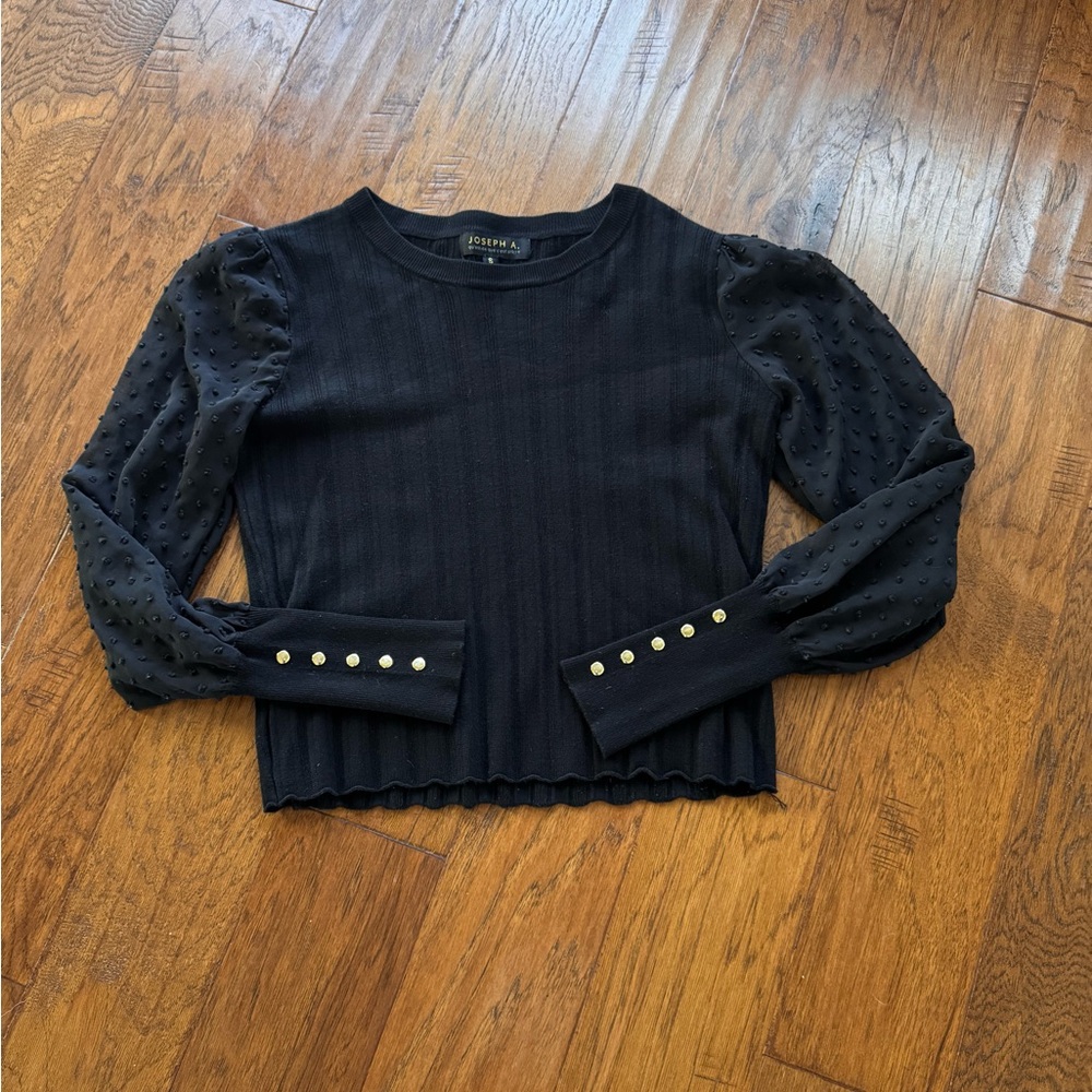 Joseph‎ A. Black Swiss Dot Top